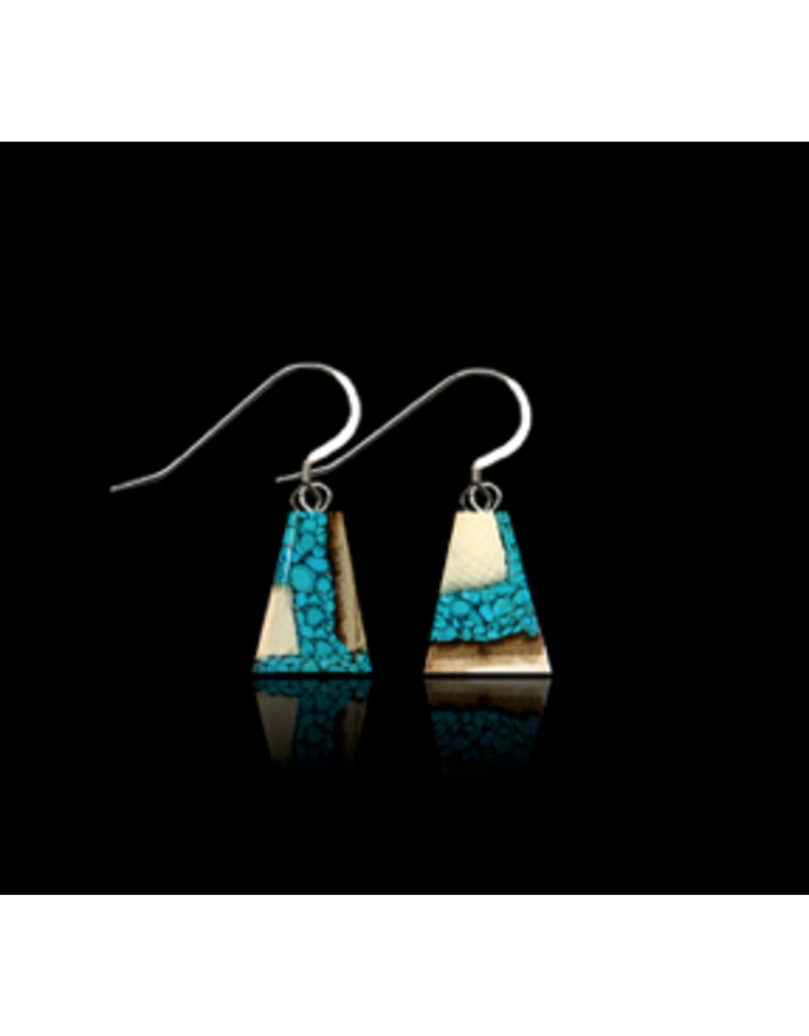 Dima Flare Earrings Mammoth Ivory & Turquoise - DFT3