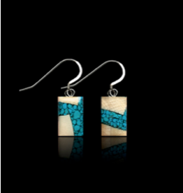 Boucles d'Oreilles en Ivoire de Mammouth & Turquoise "Dima" - DRT3