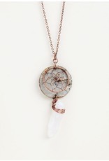 Birch Bark Dream Catcher Necklace - BB7-P