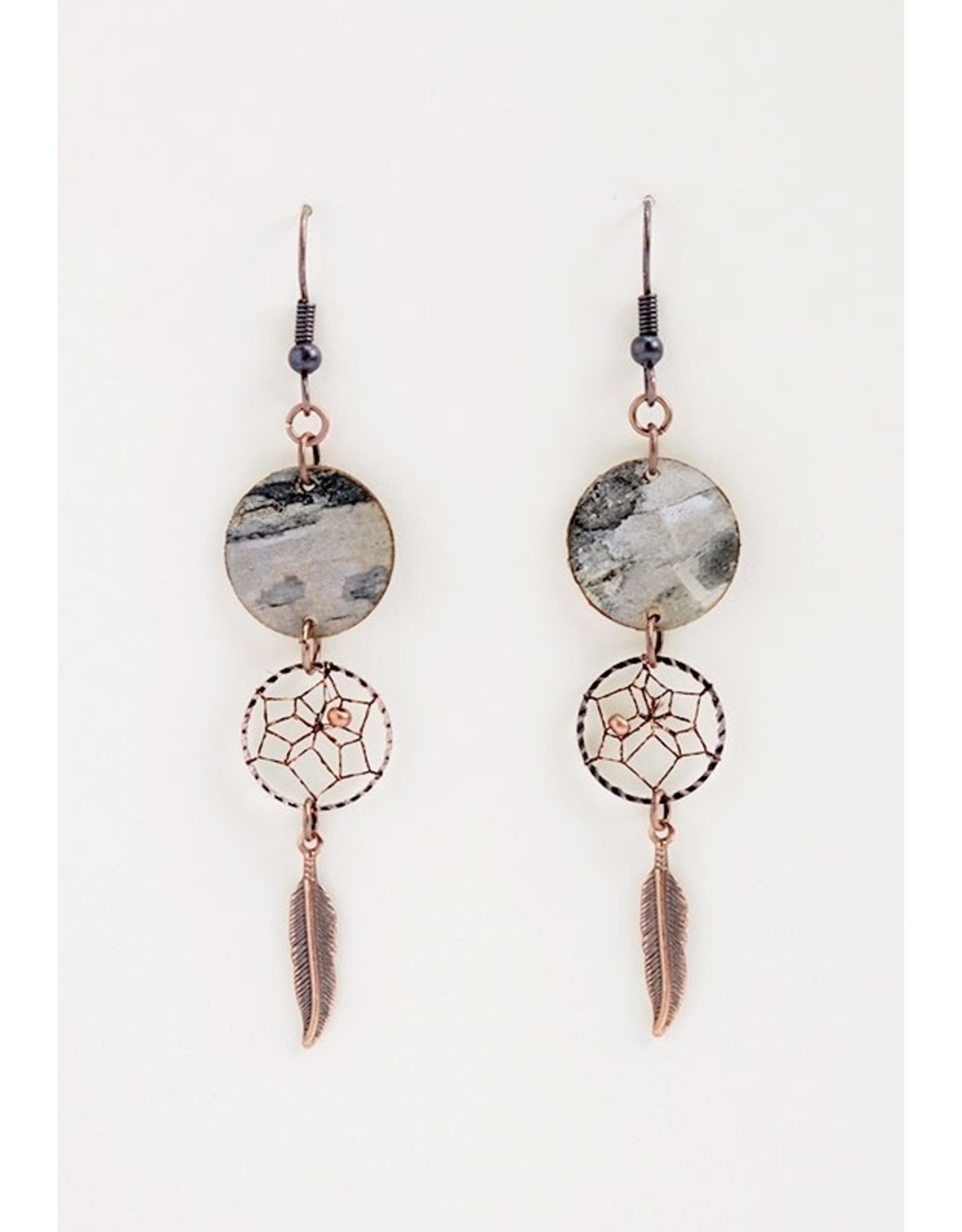 Birch Bark Dream Catcher Earrings - BB2