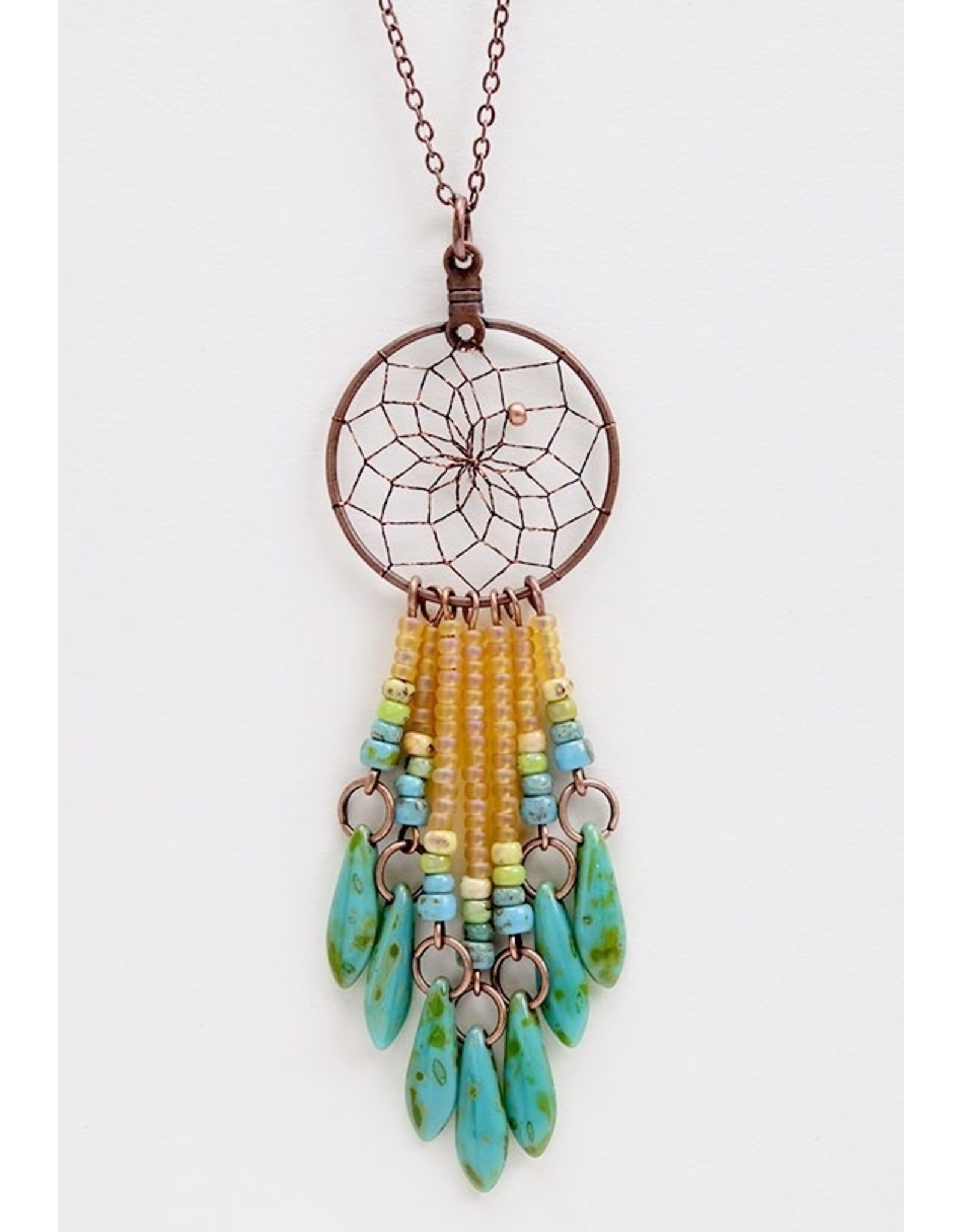 Collier Capteur de Rêves avec Perles - DCC20-P