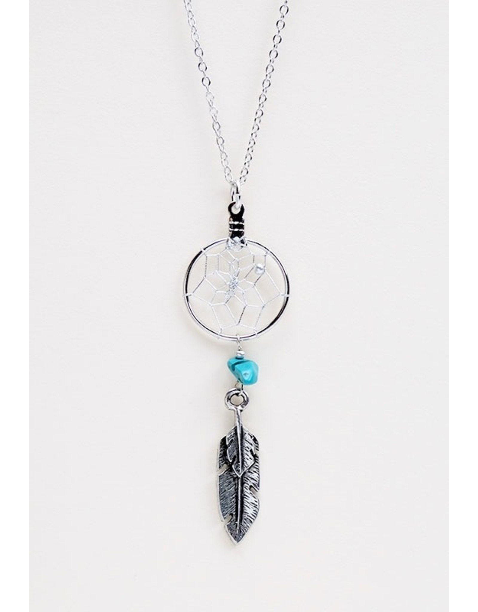 Dream Catcher Necklace with Turquoise - DC5-P