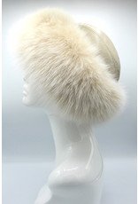 Leather Hat with Fox Trim