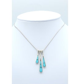 3 Tear Necklace Turquoise