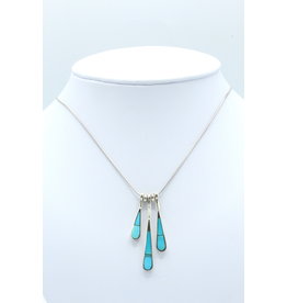 3 Tear Necklace Turquoise