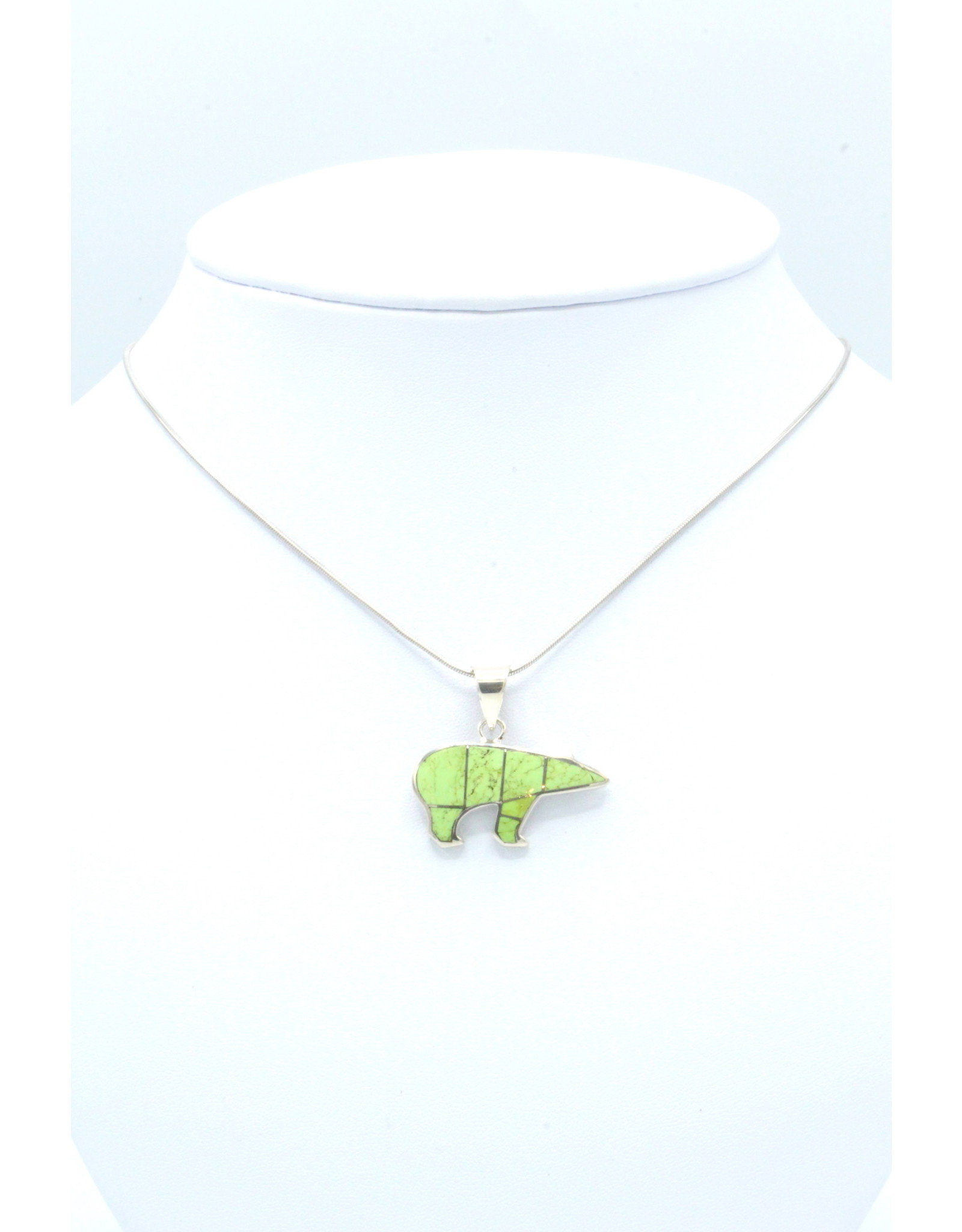 Medium Bear Pendant Gaspeite - P255