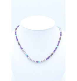 Beaded Necklace Purple