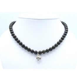 Black Granite and Swarovski Necklace