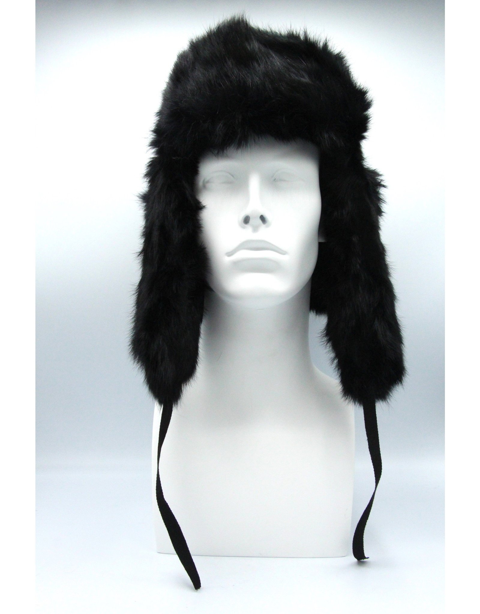 Rabbit Trooper Hat Black Flat