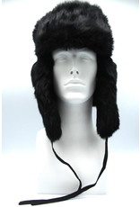 Rabbit Trooper Hat Black Rounded