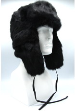 Rabbit Trooper Hat Black Rounded