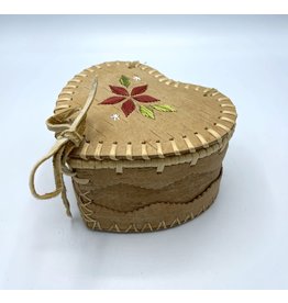 Medium Heart Birch Bark Basket - 20073B