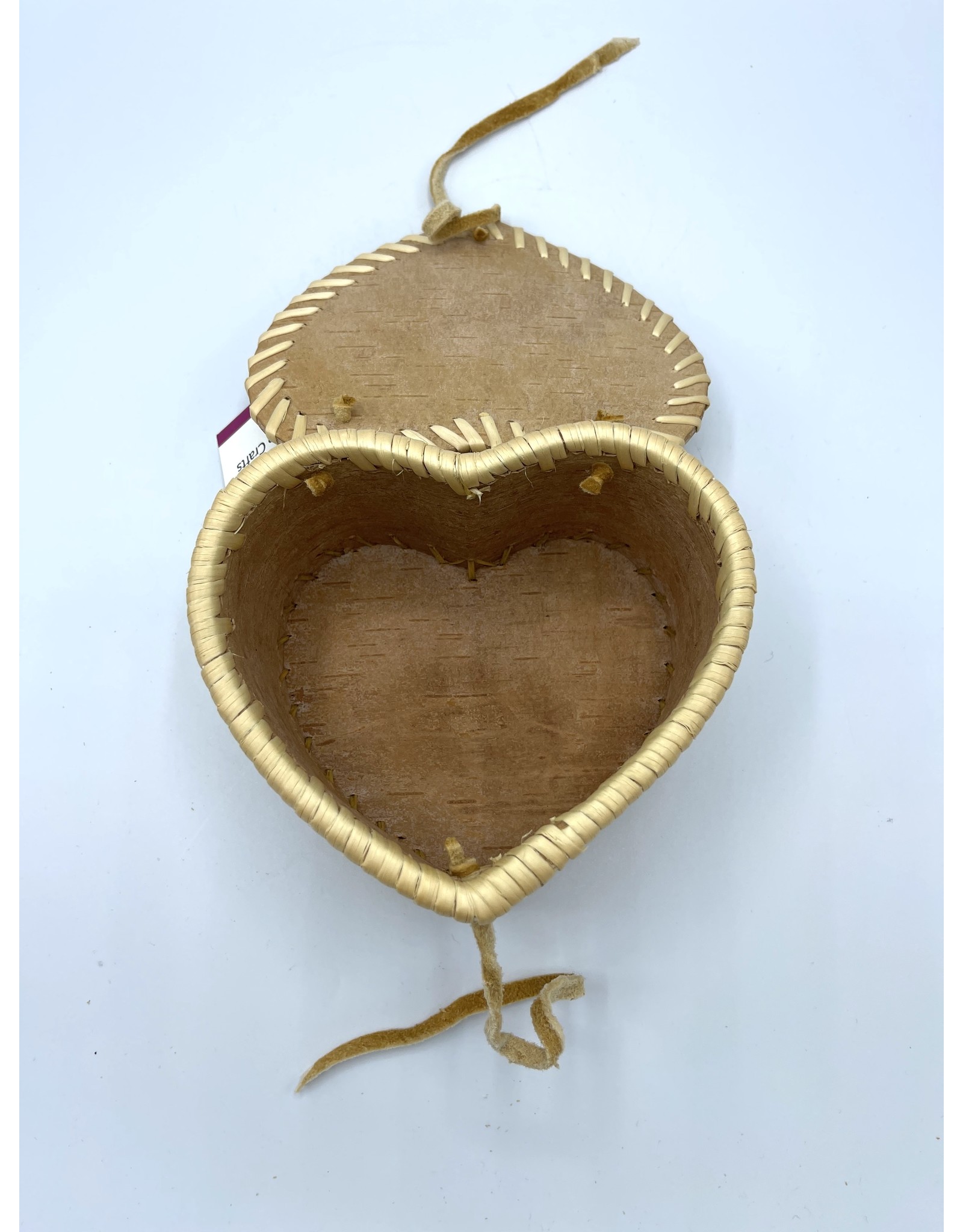 Medium Heart Birch Bark Basket - 20073B