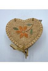 Medium Heart Birch Bark Basket - 20071B