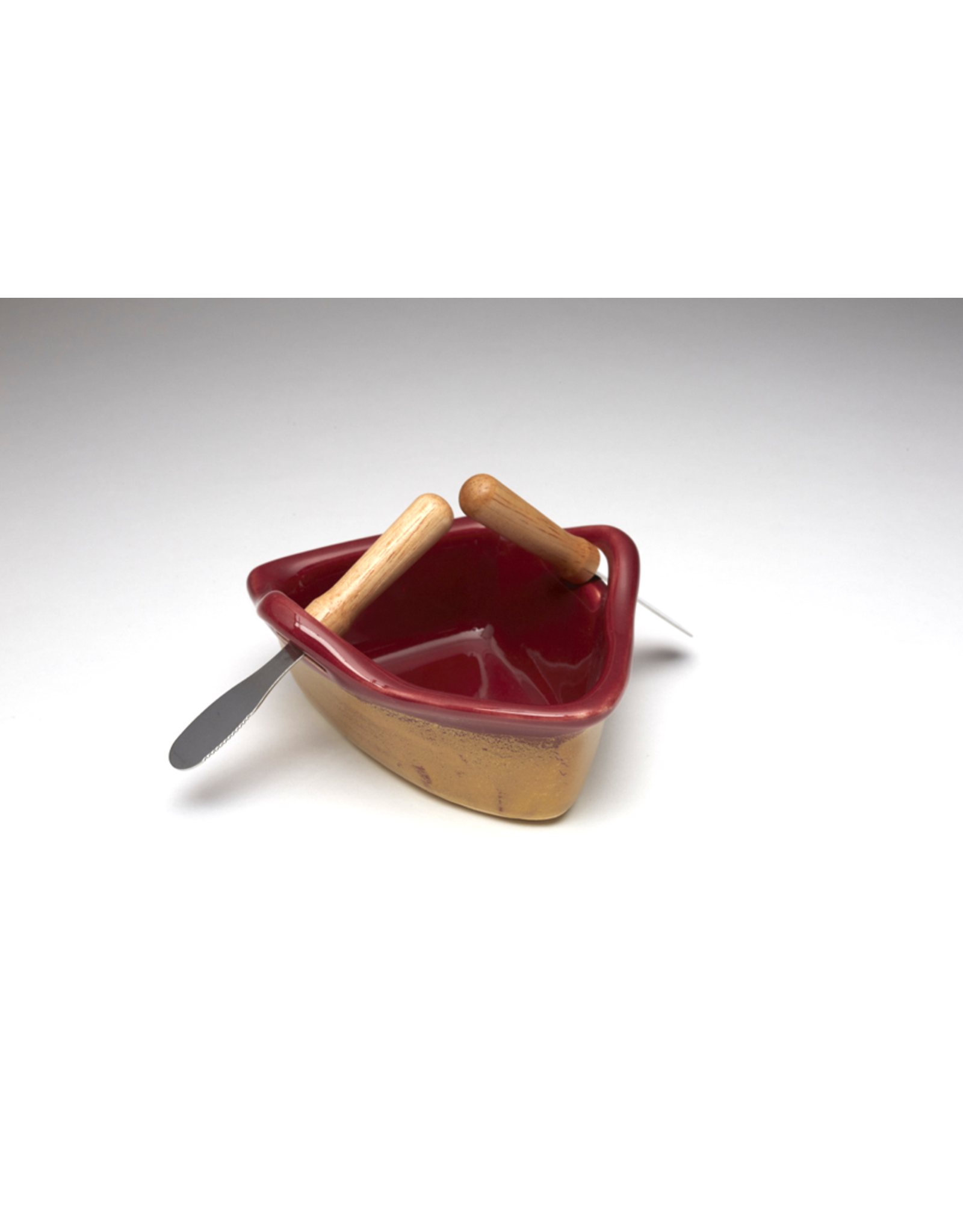 Boat Dip Pot - Red & Gold
