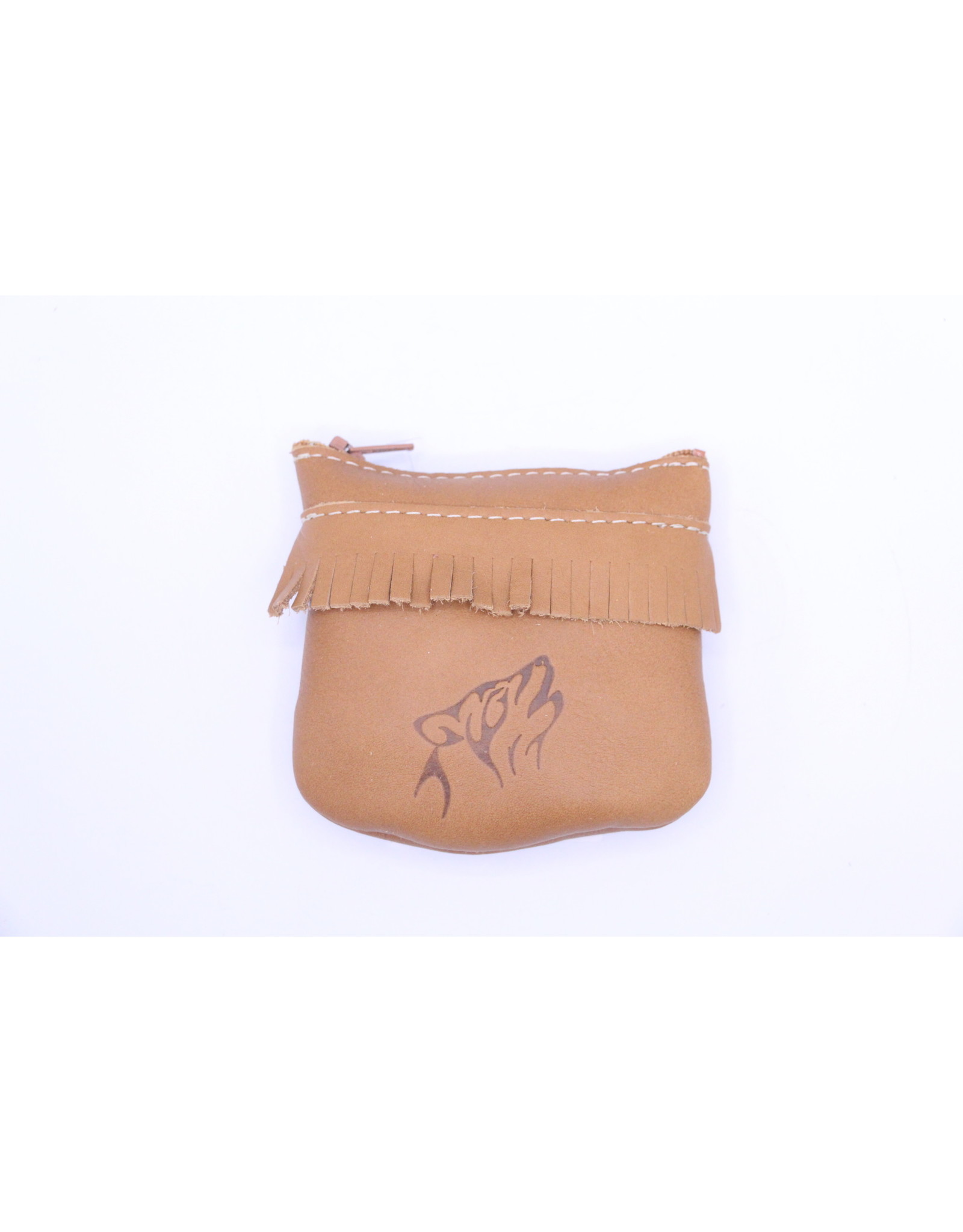 Small Leather Coin Purse 202 Light Brown - Wolf