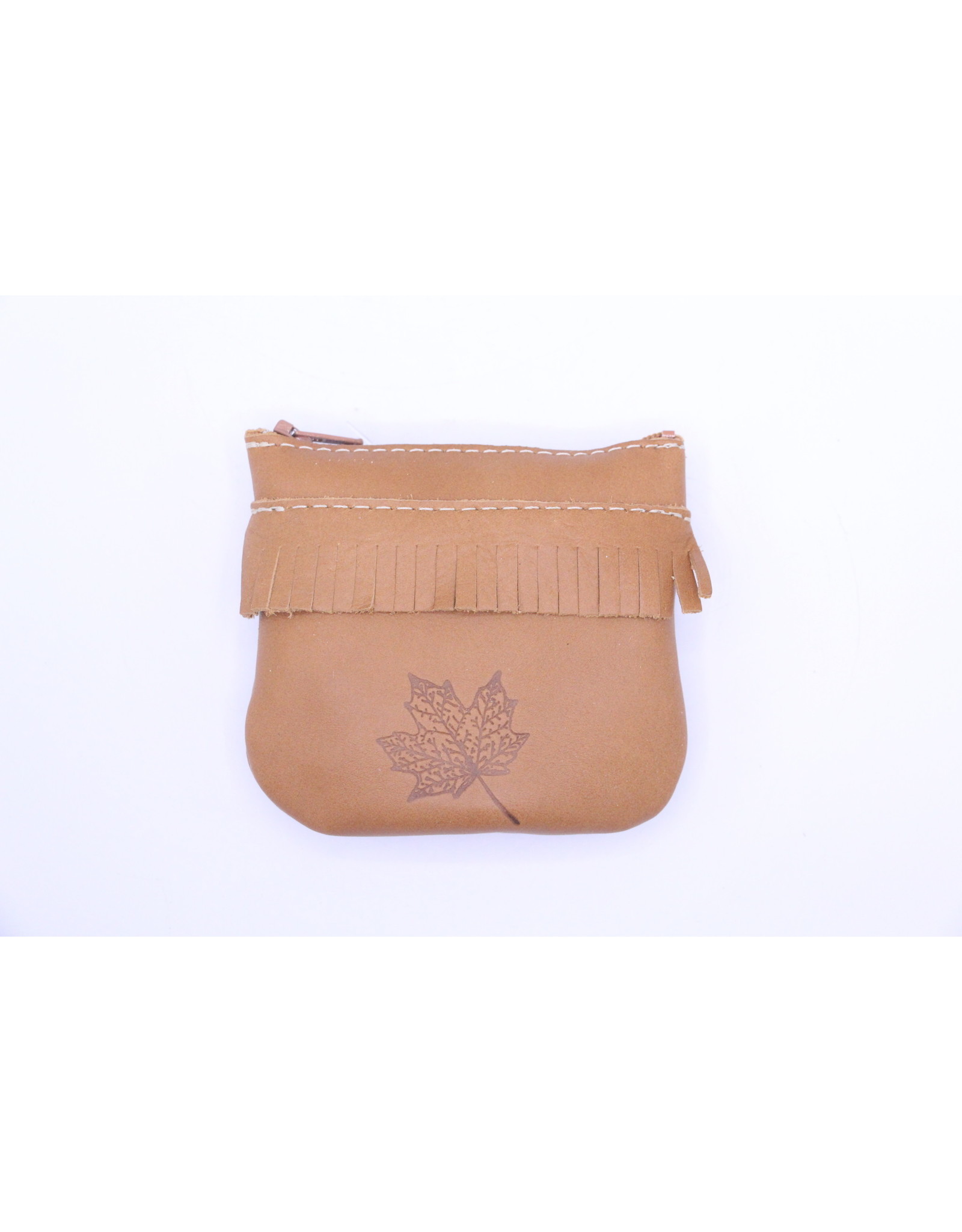 Small Leather Coin Purse 202 Light Brown - Maple Leaf