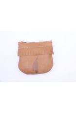Small Leather Coin Purse 202 Light Brown - Feather
