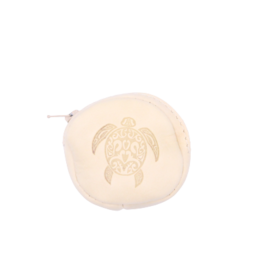 Small Round Coin Purse Cream - Turtle