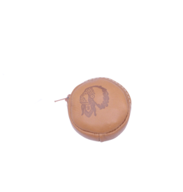 Small Round Coin Purse Light Brown - Head