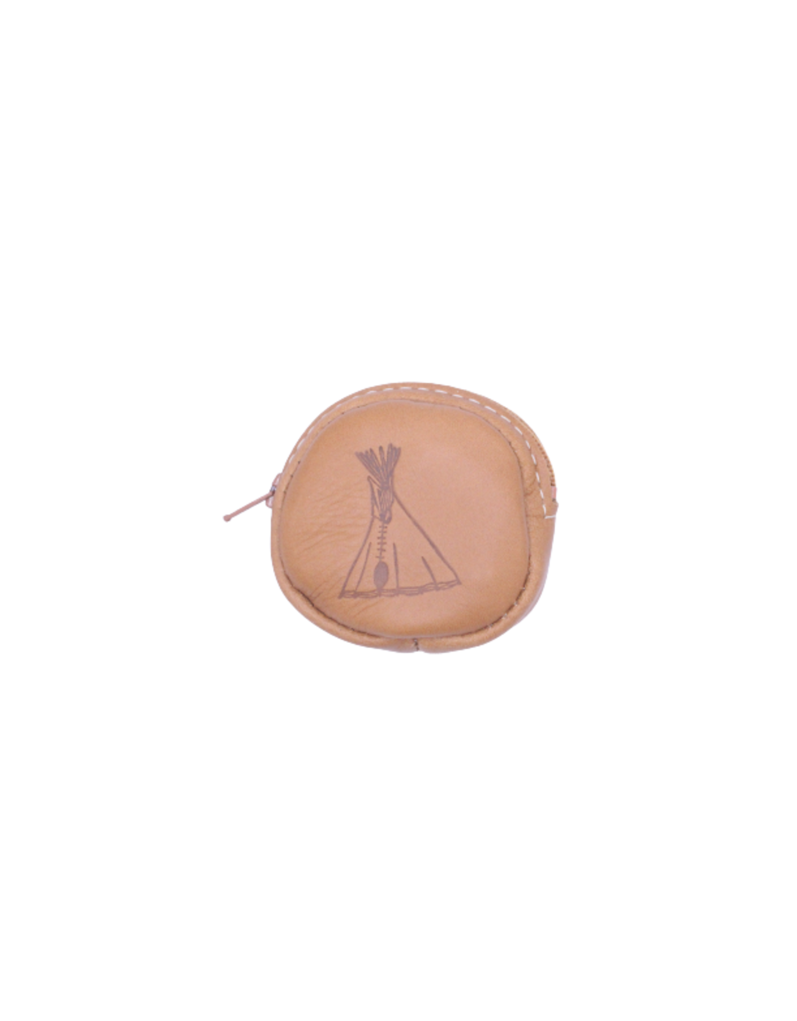 Small Round Coin Purse 611 Light Brown - Tipi