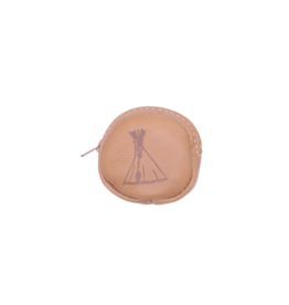 Small Round Coin Purse Light Brown - Tipi