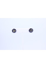 12mm Stud Queen Anne's Lace Earrings Black - J12SQALBK1