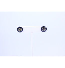 12mm Stud Queen Anne's Lace Earrings - Black