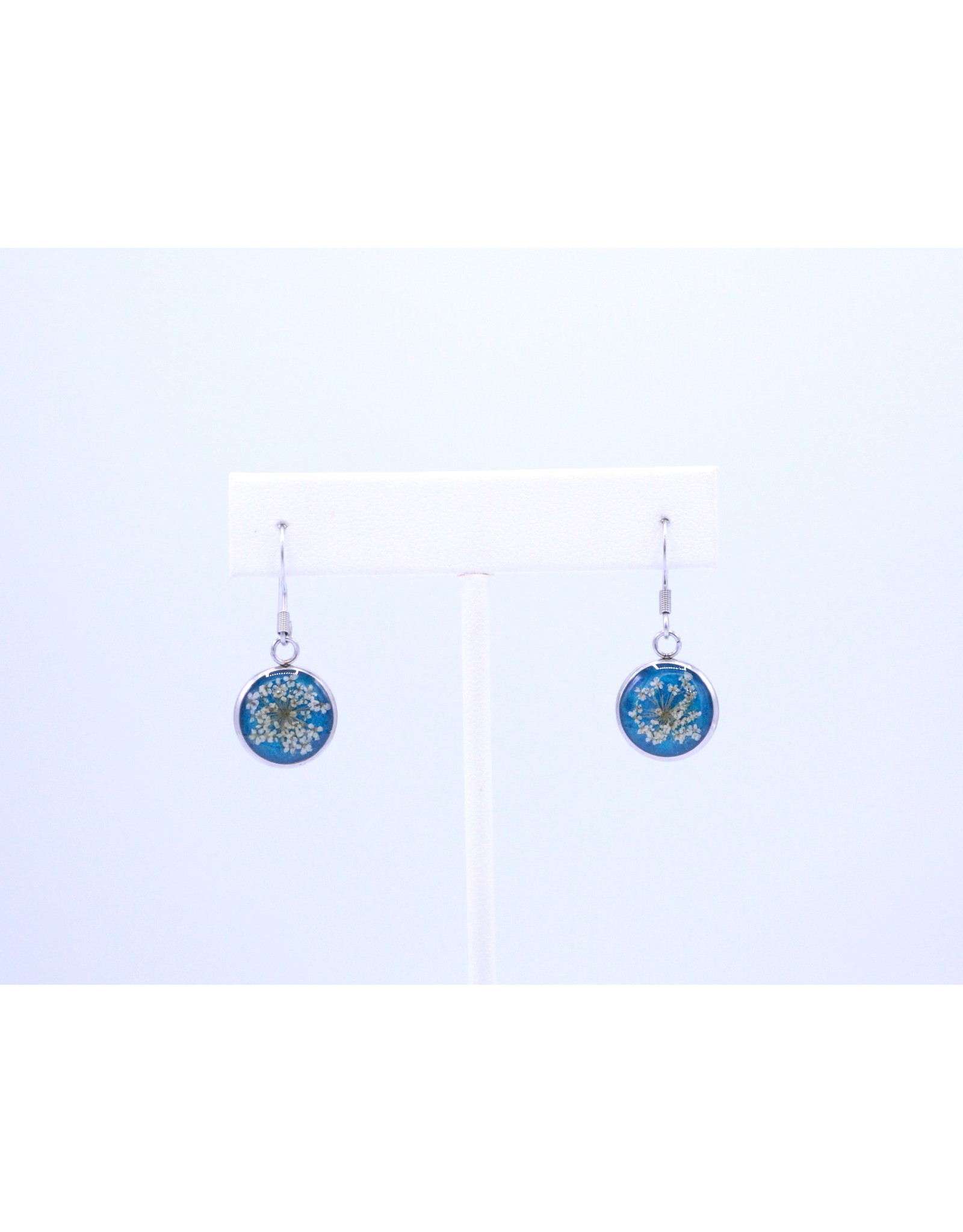 12mm Boucles d'Oreilles Queen Anne's Lace Bleu - J12DQALB2