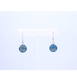 12mm Boucles d'Oreilles Queen Anne's Lace - Bleu