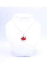 25mm Maple Leaf Necklace White - N25MLW3
