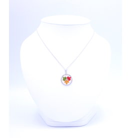 20mm Maple Leaf Necklace - White