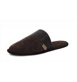 Mule pour Homme en Suède Brun-Choco