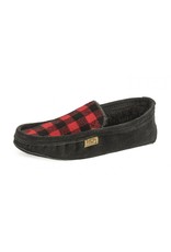 Mens Black & Red lined Flannel Slipper - 60637BLRM