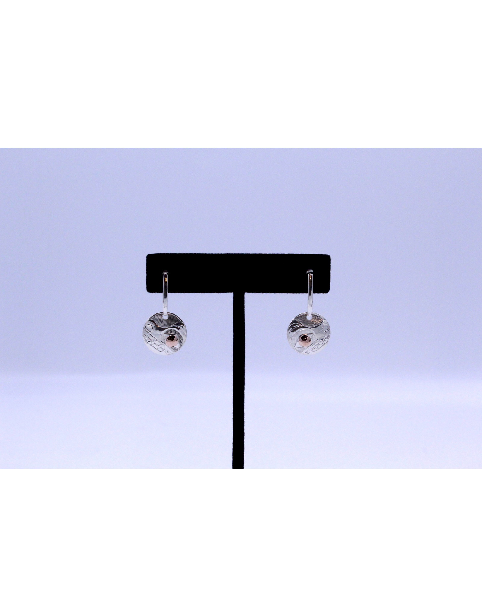 Boucles d'Oreilles Ronde Ours avec Or Rose par Hollie Bear - HBE07