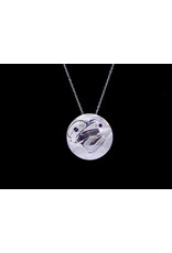 Round Raven with Gold Necklace by Hollie Bear - HBN14