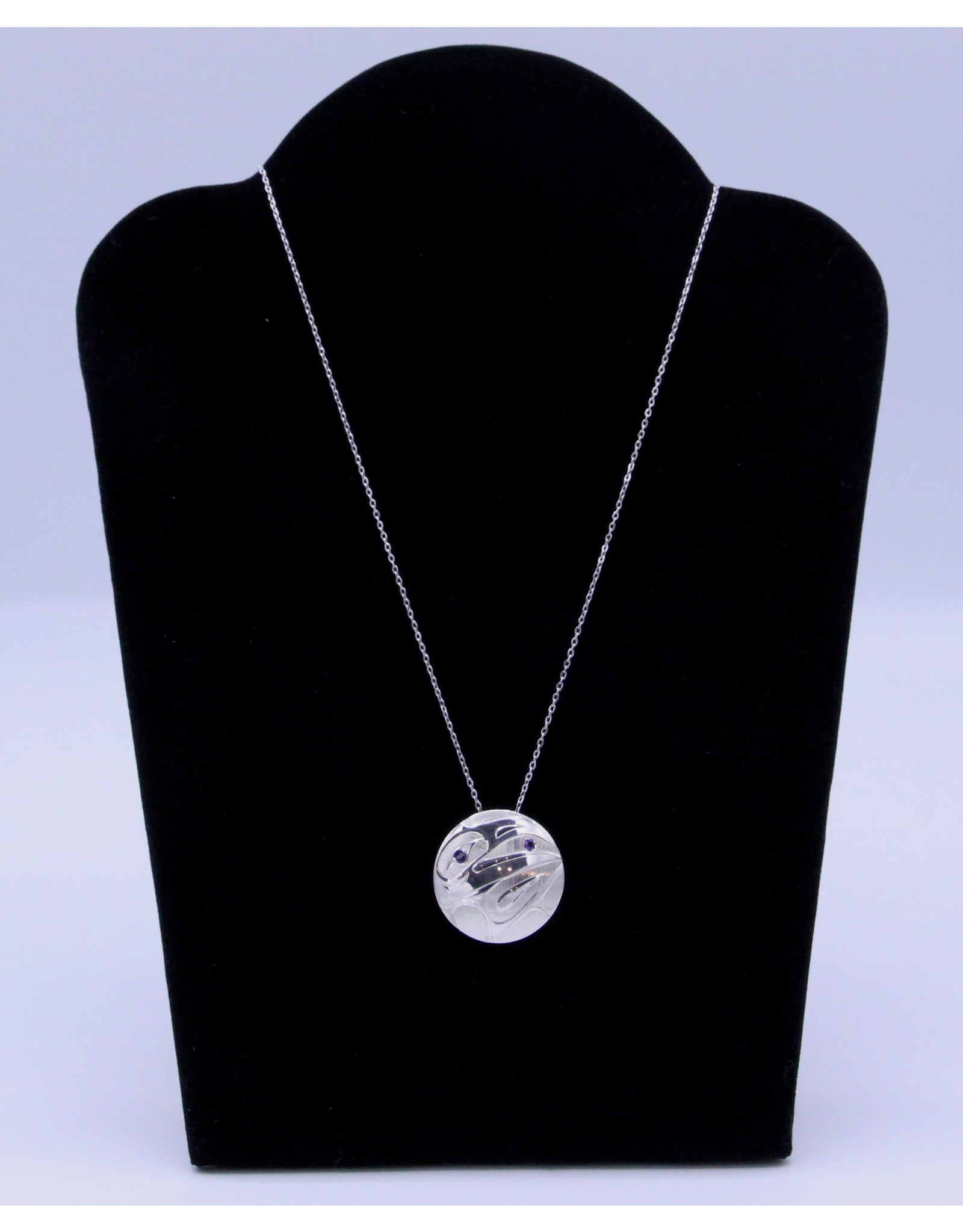 Round Raven with Gold Necklace by Hollie Bear - HBN14