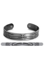 Bracelet Haida en Argent Brossé - Corbeau par Paul Windsor  - ABR10