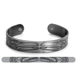 Bracelet Haida en Argent Brossé - Corbeau par Paul Windsor