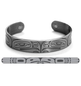 Haida Cuffs Brushed Silver Eagle by Gordon White