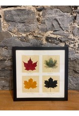 18x18 4 Saisons Feuilles d'Érables Cadre Noir - 181804B