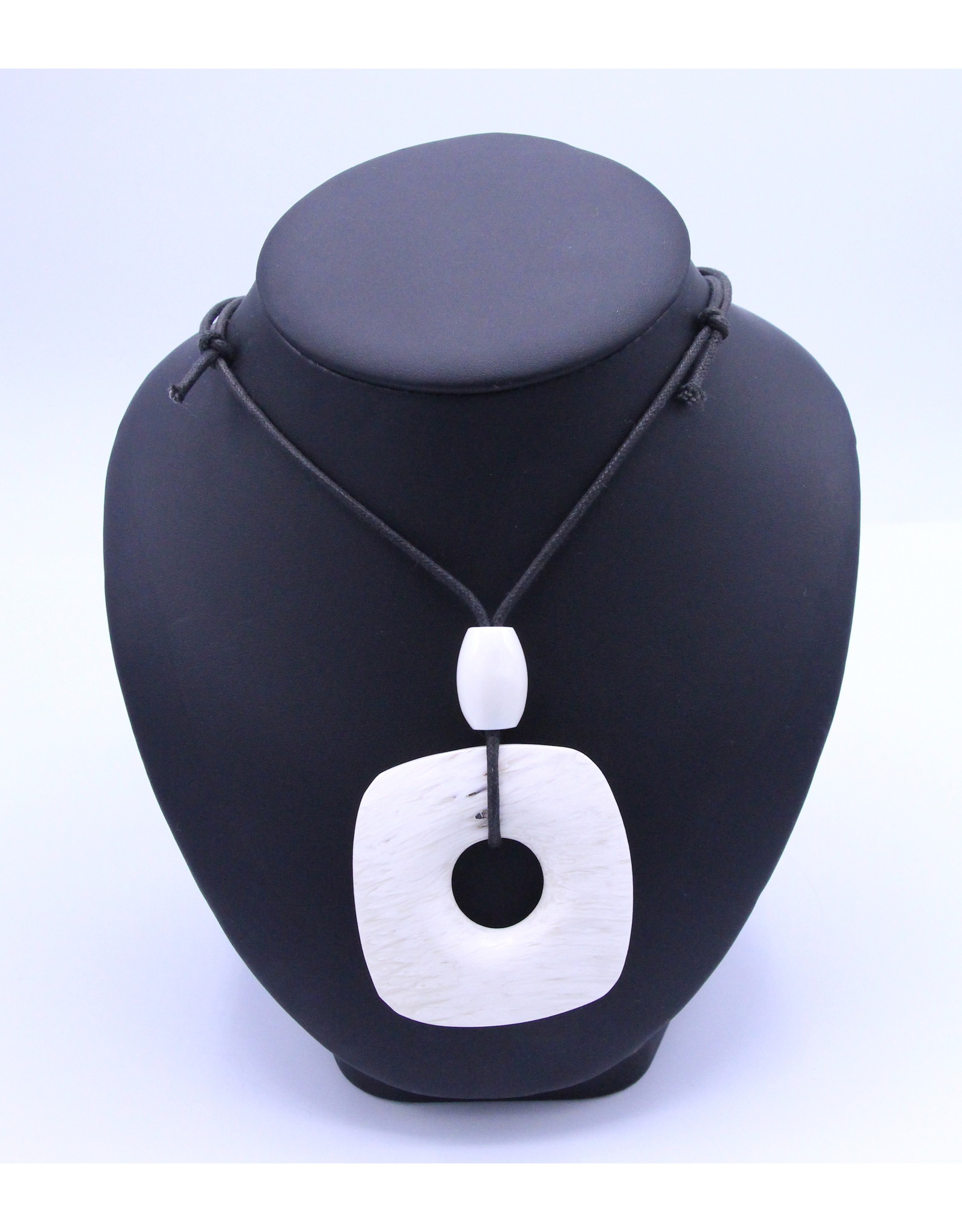 Water Buffalo Horn Necklace by Mathew Niqingaq