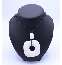 Water Buffalo Horn Necklace by Mathew Niqingaq