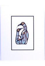 Bird Family by Norval Morrisseau Matted