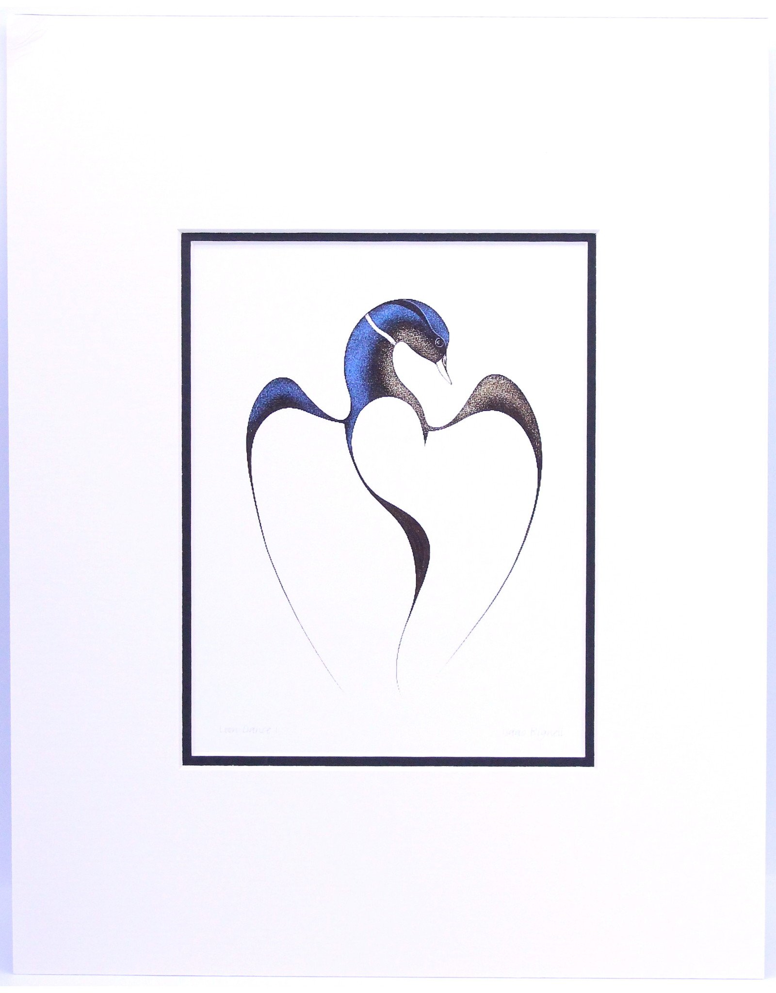 Loon Dance I by Isaac Bignell Matted