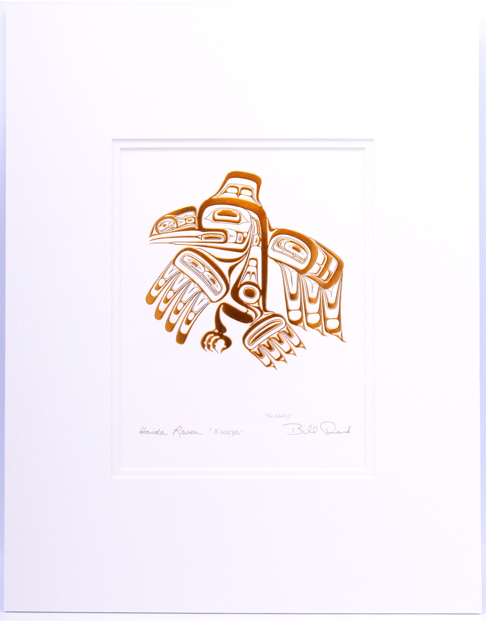 Haida Raven - XUUYA by Bill Reid Matted 7438