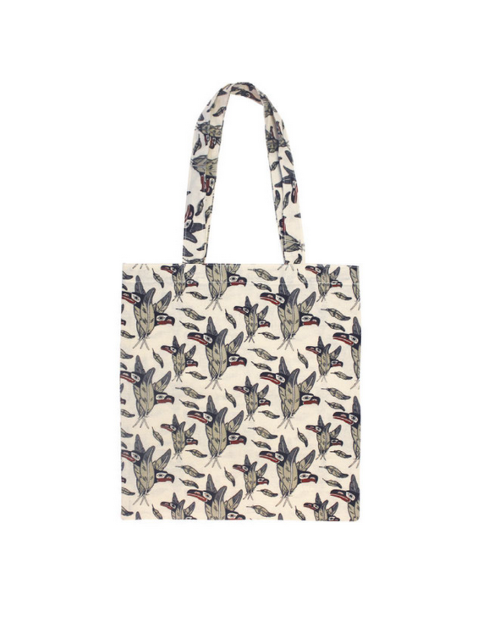Cotton Eco Tote - Raven and Eagle Feathers by Keith Bedard