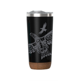 Tall Cork Base Travel Mug - Soaring Eagle by Corey Bulpitt