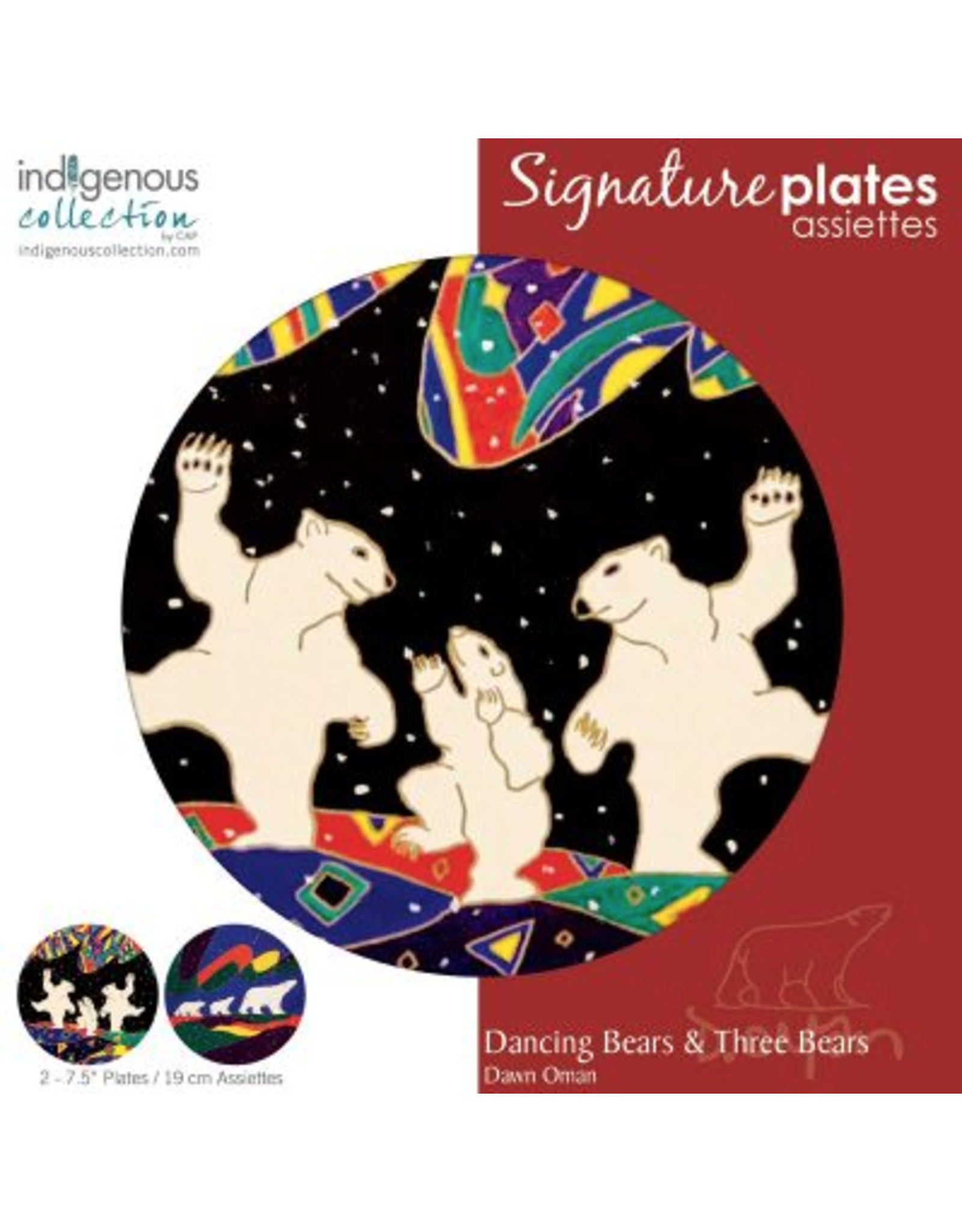 Assiette Dancing Bears et Three Bears par Dawn Oman - PLTS10