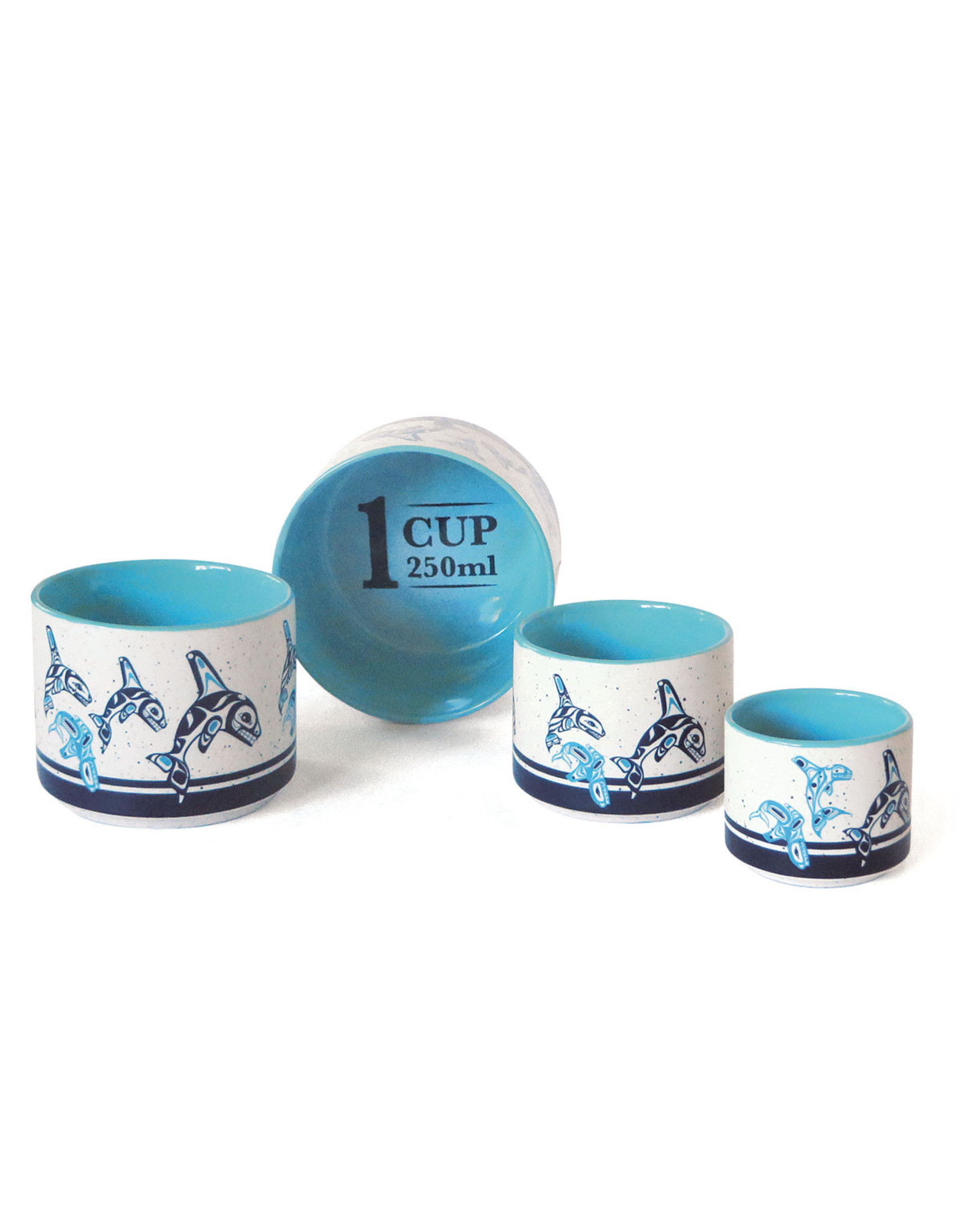 Ceramic Measuring Cup Set - Orca Family (MC14)